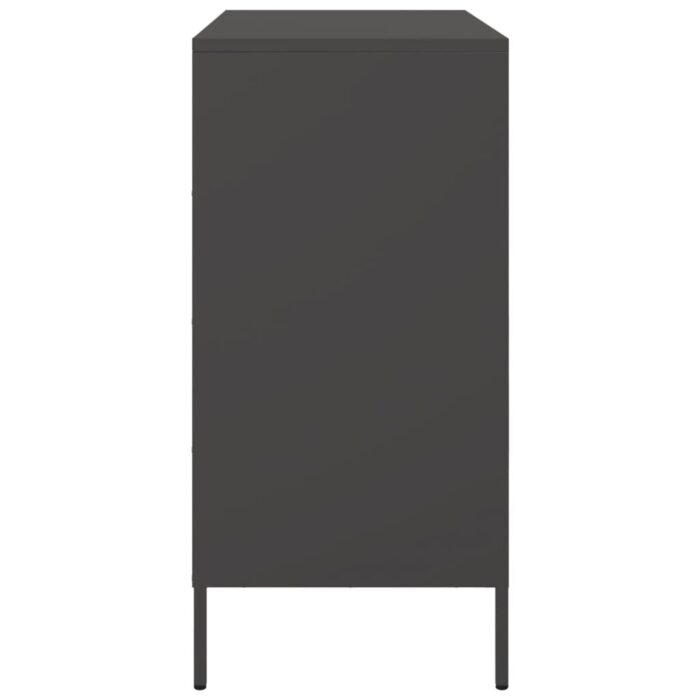 Sideboard Schwarz 68x39x79 cm Stahl – Bild 7