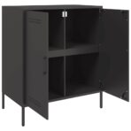 Sideboard Schwarz 68x39x79 cm Stahl – Bild 9