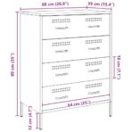 Sideboard Schwarz 68x39x89 cm Stahl – Bild 13