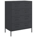 Sideboard Schwarz 68x39x89 cm Stahl – Bild 2