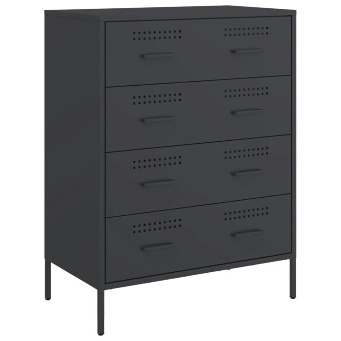 Sideboard Schwarz 68x39x89 cm Stahl – Bild 2
