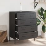Sideboard Schwarz 68x39x89 cm Stahl – Bild 3