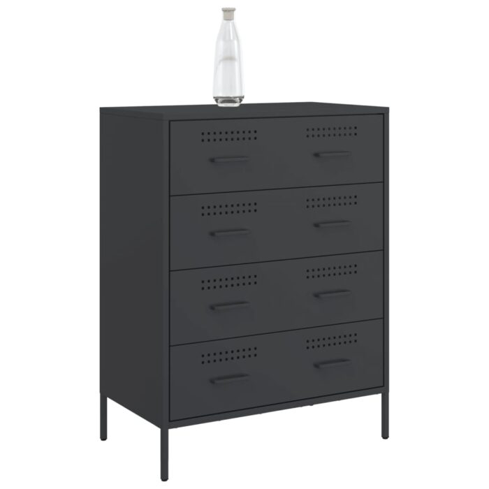 Sideboard Schwarz 68x39x89 cm Stahl – Bild 4