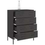 Sideboard Schwarz 68x39x89 cm Stahl – Bild 5