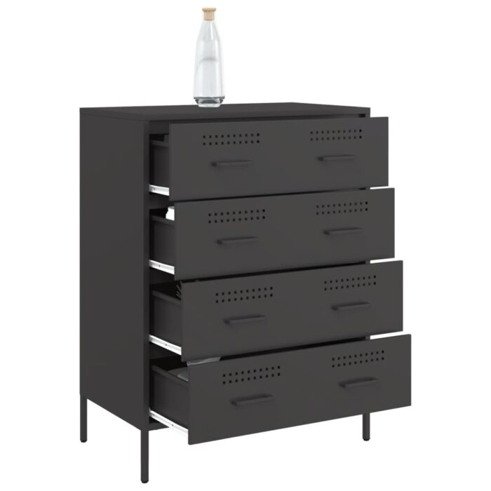Sideboard Schwarz 68x39x89 cm Stahl – Bild 5