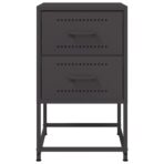 Nachttisch Schwarz 36x39x60,5 cm Stahl – Bild 6