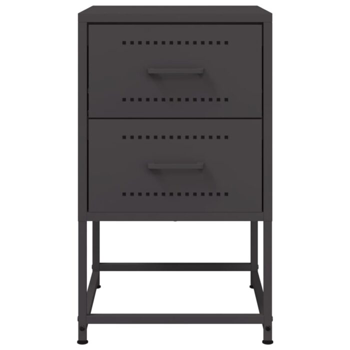 Nachttisch Schwarz 36x39x60,5 cm Stahl – Bild 6