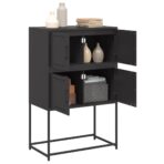 Sideboard Schwarz 68,5x38,5x107 cm Stahl – Bild 5