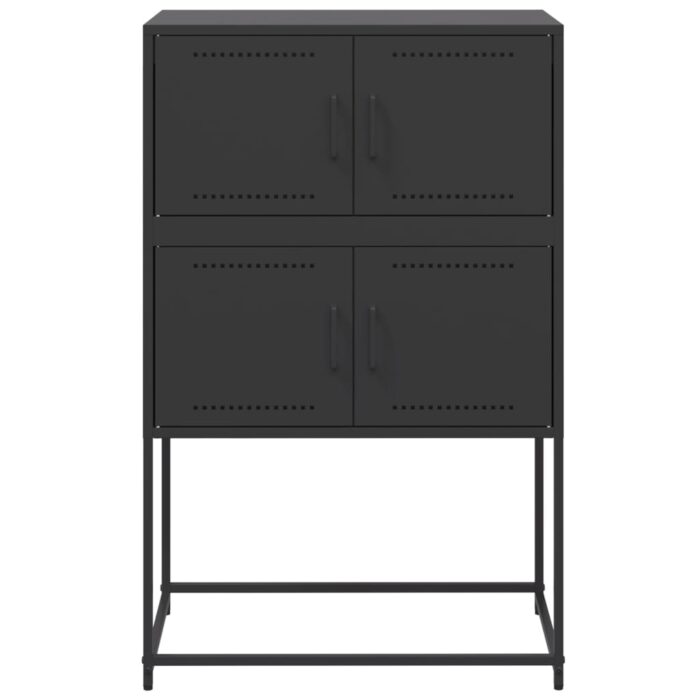 Sideboard Schwarz 68,5x38,5x107 cm Stahl – Bild 6