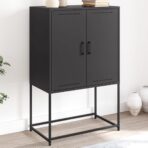Highboard Schwarz 68,5x38,5x107 cm Stahl