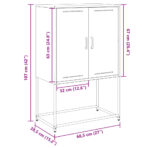 Highboard Schwarz 68,5x38,5x107 cm Stahl – Bild 12