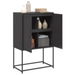 Highboard Schwarz 68,5x38,5x107 cm Stahl – Bild 5