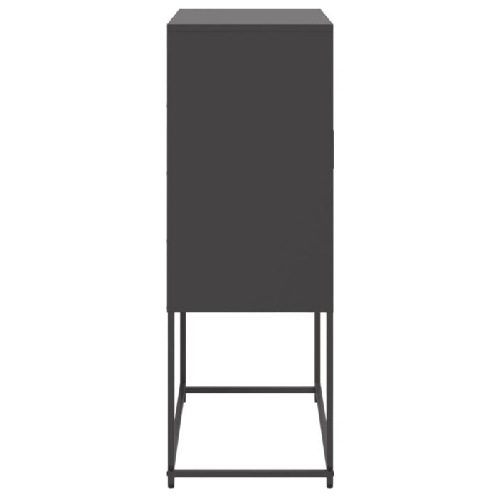 Highboard Schwarz 68,5x38,5x107 cm Stahl – Bild 7