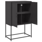 Highboard Schwarz 68,5x38,5x107 cm Stahl – Bild 9