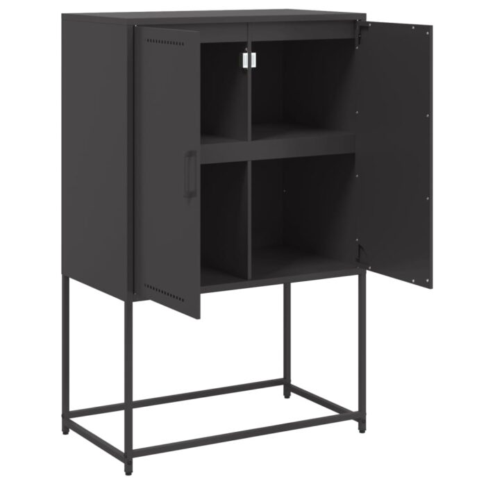 Highboard Schwarz 68,5x38,5x107 cm Stahl – Bild 9