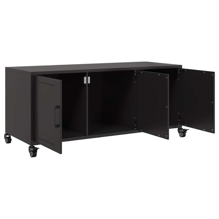 TV-Schrank Schwarz 100,5x39x43,5 cm Stahl – Bild 10