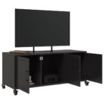 TV-Schrank Schwarz 100,5x39x43,5 cm Stahl – Bild 4