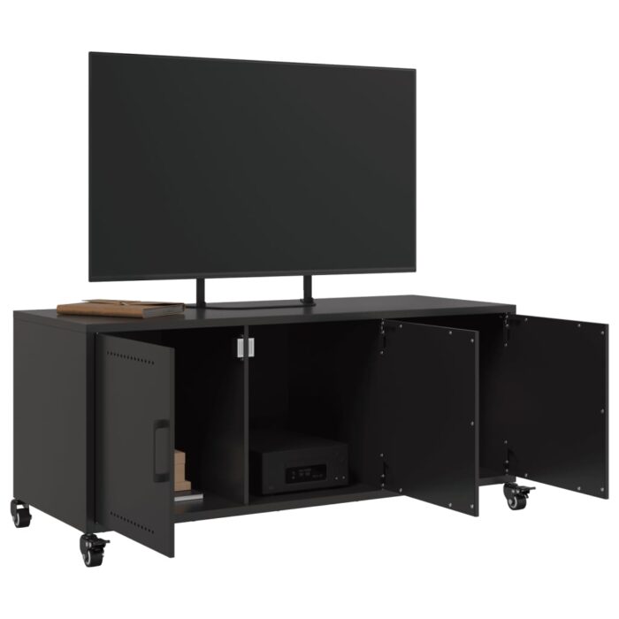 TV-Schrank Schwarz 100,5x39x43,5 cm Stahl – Bild 4