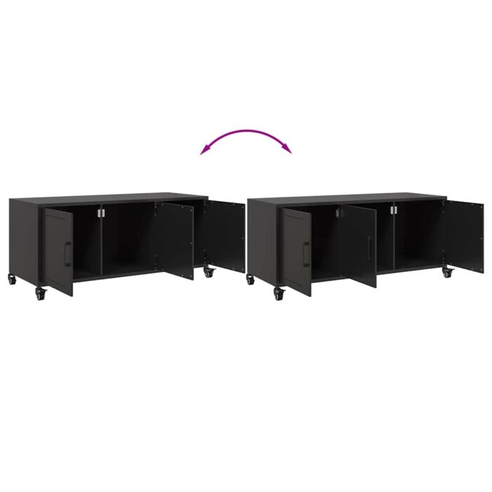 TV-Schrank Schwarz 100,5x39x43,5 cm Stahl – Bild 9