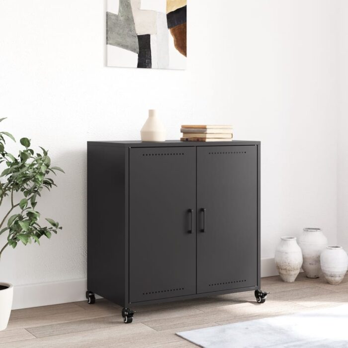 Sideboard Schwarz 68x39x72 cm Stahl – Bild 3
