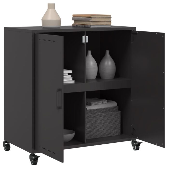 Sideboard Schwarz 68x39x72 cm Stahl – Bild 5