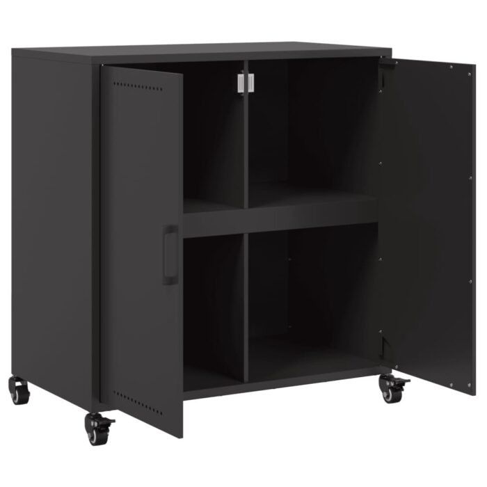 Sideboard Schwarz 68x39x72 cm Stahl – Bild 9