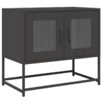 TV-Schrank Schwarz 68x39x60,5 cm Kaltgewalzter Stahl – Bild 2