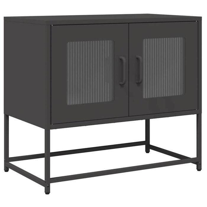 TV-Schrank Schwarz 68x39x60,5 cm Kaltgewalzter Stahl – Bild 2