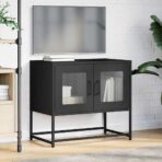 TV-Schrank Schwarz 68x39x60,5 cm Kaltgewalzter Stahl – Bild 3