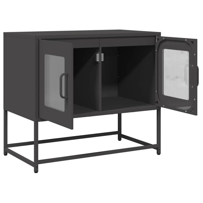 TV-Schrank Schwarz 68x39x60,5 cm Kaltgewalzter Stahl – Bild 5