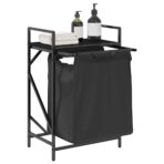 Wäschekorb 1 Fach mit Ablage Schwarz Eichen-Optik – Bild 4