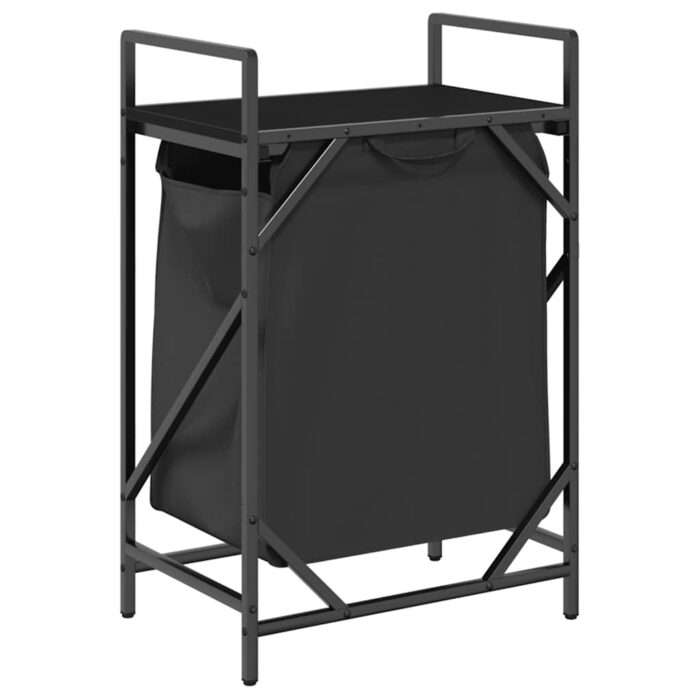 Wäschekorb 1 Fach mit Ablage Schwarz Eichen-Optik – Bild 8