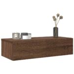 Wandregal mit Schubladen Weiss 60x26,5x15 cm Holzwerkstoff