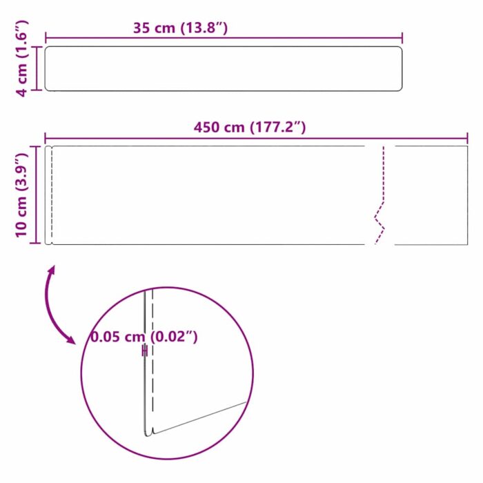Raseneinfassung Silber 450 x 0,05 x 15 cm Edelstahl – Bild 11