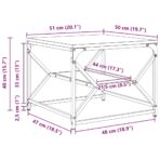 Couchtisch Schwarz Eichen-Optik 51 x 50 x 40 cm – Bild 11