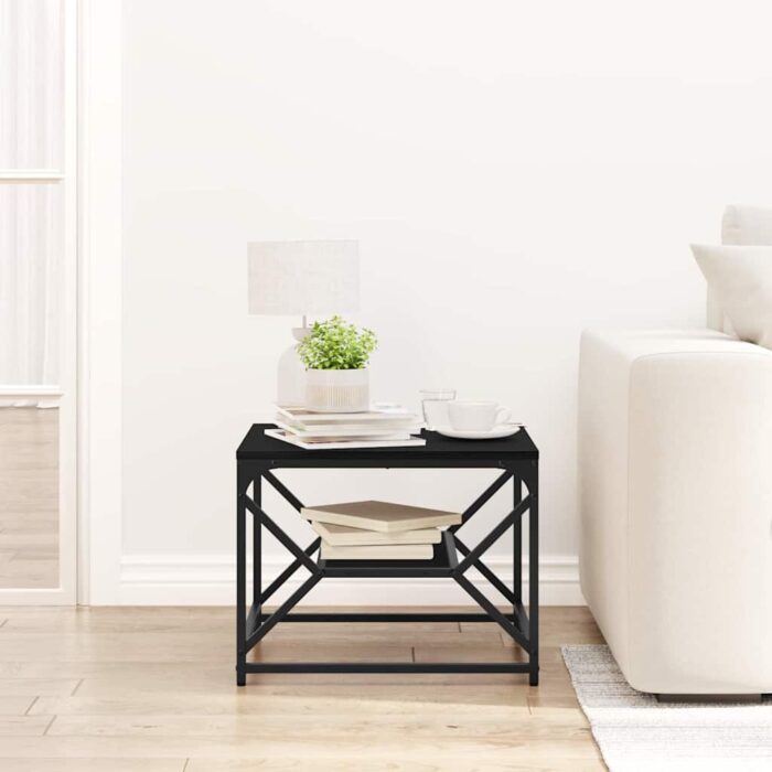 Couchtisch Schwarz Eichen-Optik 51 x 50 x 40 cm – Bild 4