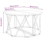 Couchtisch Schwarz Eichen-Optik 80 x 80 x 42 cm – Bild 11