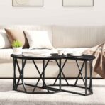 Couchtisch Schwarz Eichen-Optik 80 x 80 x 42 cm – Bild 4