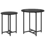 Beistelltisch-Set 2 pcs Schwarz Eichen-Optik – Bild 2