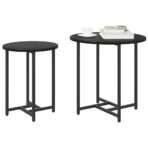 Beistelltisch-Set 2 pcs Schwarz Eichen-Optik – Bild 3