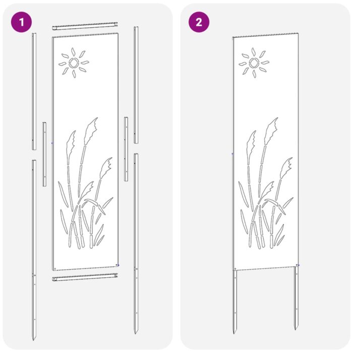 Garten Sichtschutz-Leinwand Schwarz 32 x 140 cm – Bild 8