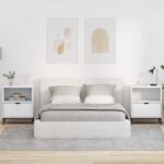 Nachttisch mit Schubladen Weiss 49 x 36 x 61 cm Holzwerkstoff