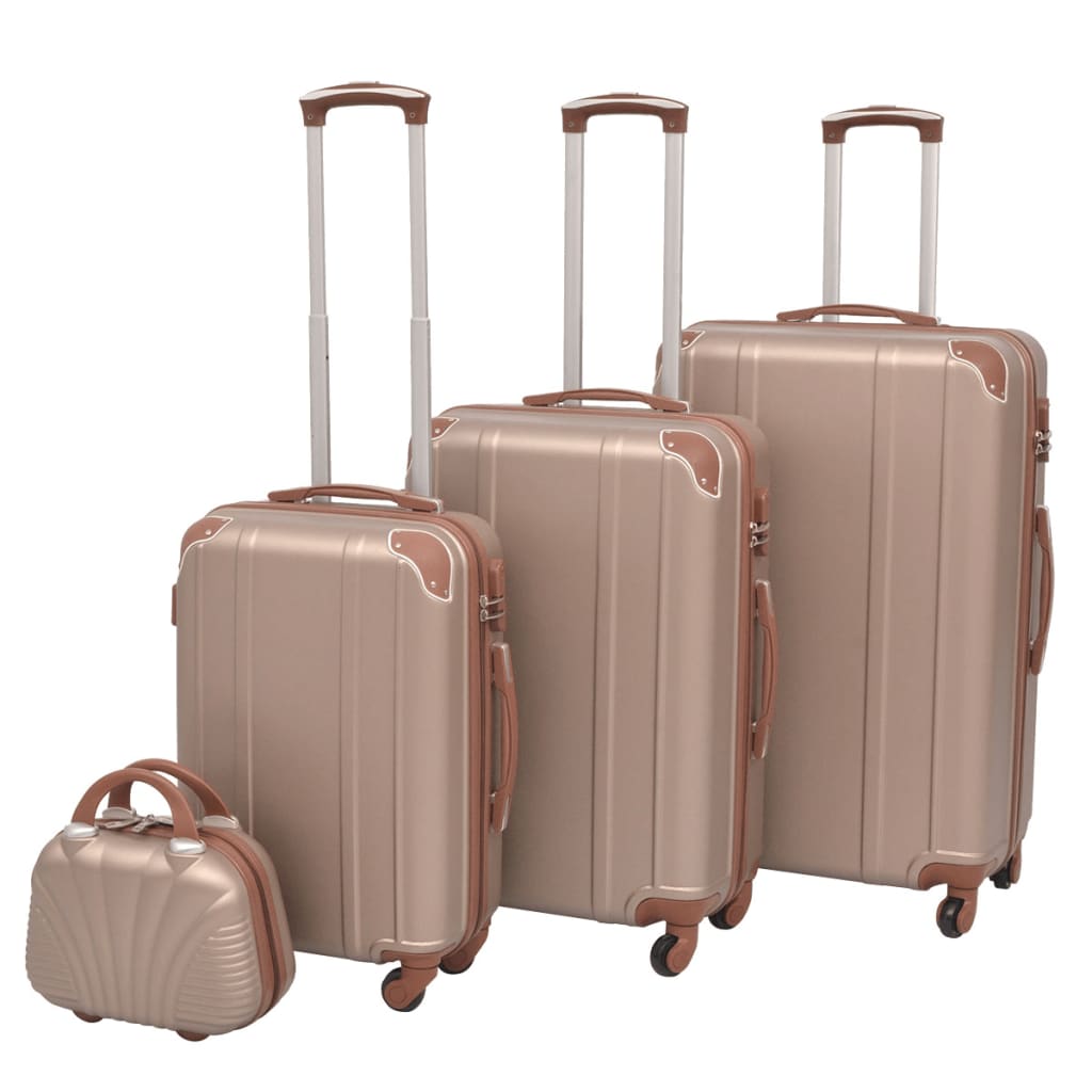 91193_1.jpg Vierteiliges Hartschalen-Trolley-Set Champagner – Bild 1