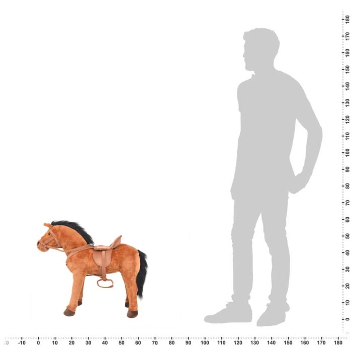 Plüschtier Pferd Stehend Plüsch Braun – Bild 6