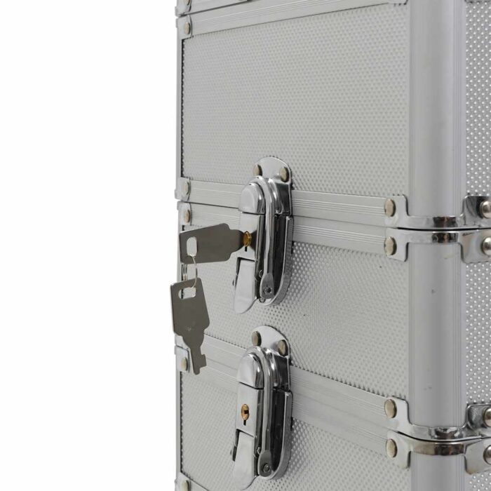 Kosmetikkoffer Aluminium Silbern – Bild 8