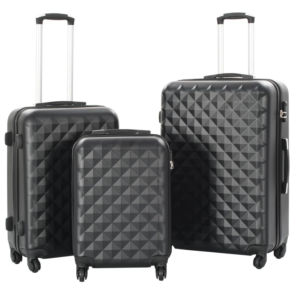 91886_1.jpg Hartschalen-Trolley-Set 3 Stk. Schwarz ABS – Bild 1