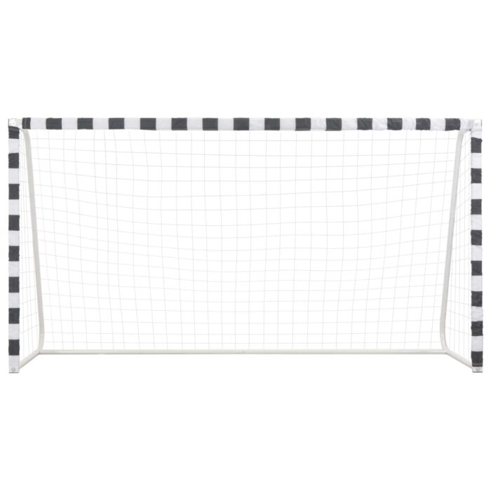 Fussballtor 300x160x90 cm Metall Schwarz und Weiss – Bild 2
