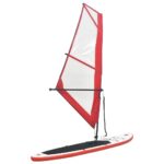 Aufblasbares SUP-Board mit Segel Set Rot und Weiss