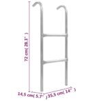 2-stufige Trampolinleiter Stahl Silbern – Bild 5