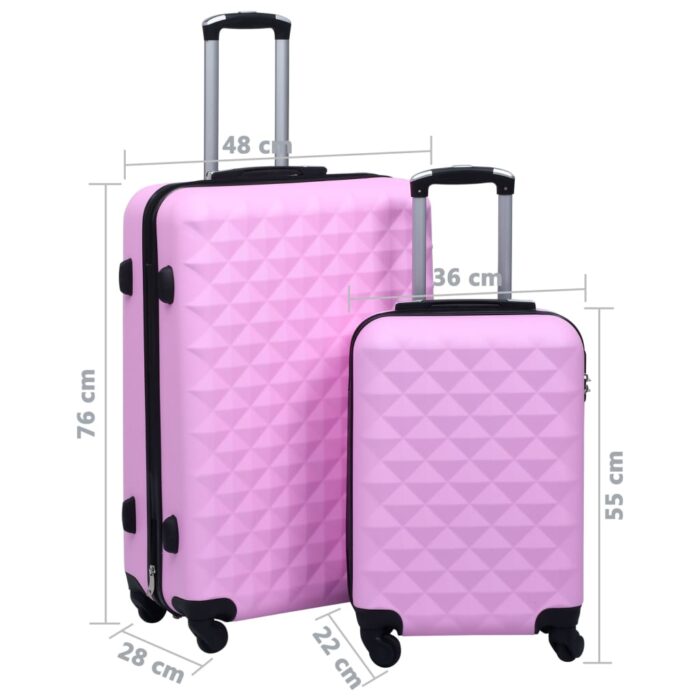 Hartschalen-Trolley-Set 2 Stk. Rosa ABS – Bild 12